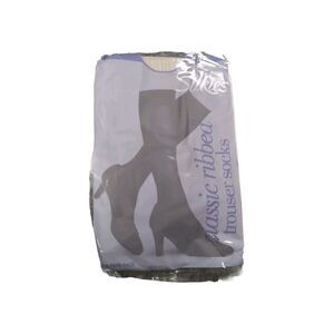 Women's Silkies Classic Ribbed Trouser Dress Socks Cream 1 Pack of 2 Pair SEALED